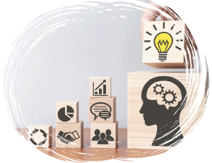 Conceptual image representing AI as the foundation of modern content marketing strategy, combining data, ideas, and human insight