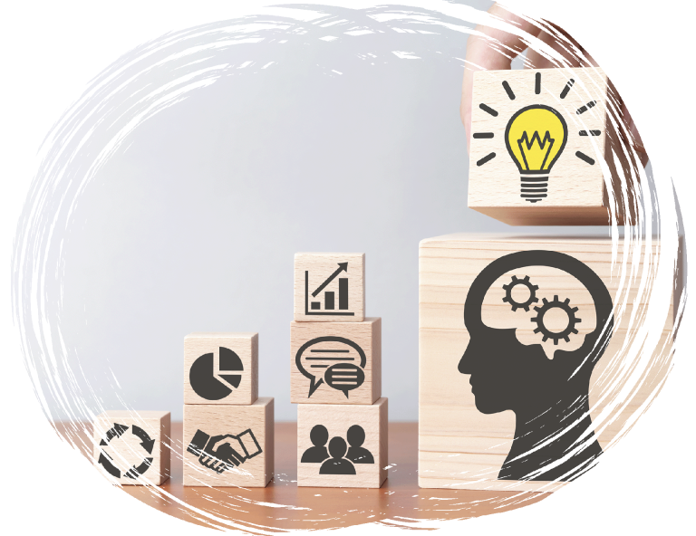 Conceptual image representing AI as the foundation of modern content marketing strategy, combining data, ideas, and human insight